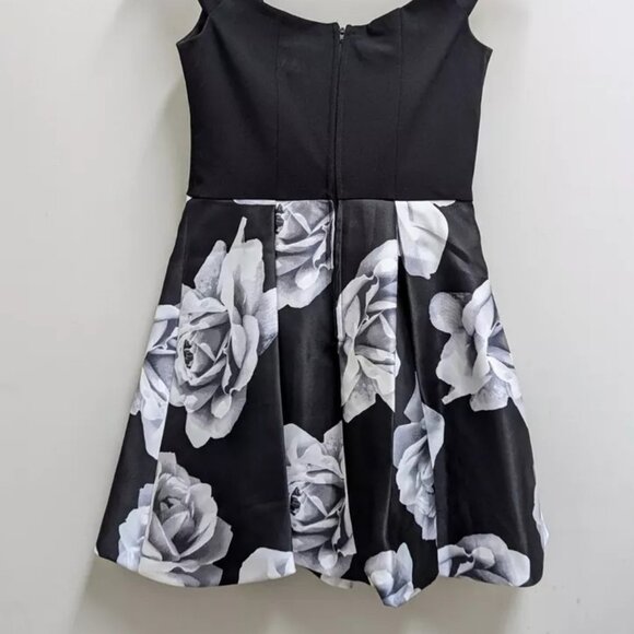Speechless Black White Gray Floral Flower Dress Y2K Halter Size 3 Mini Juniors - Picture 4 of 4